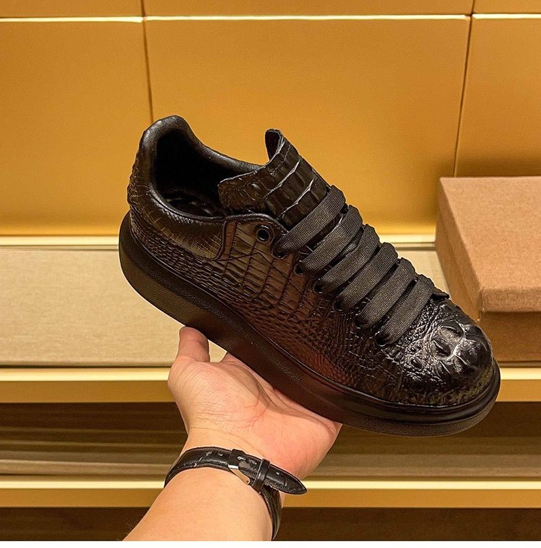 Running Gear Shoes - 2025 summer crocodile print black men's