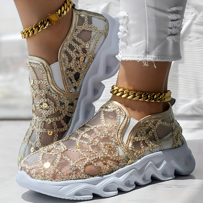 Running Gear Shoes - Women Sneakers New Lace Flats Platform