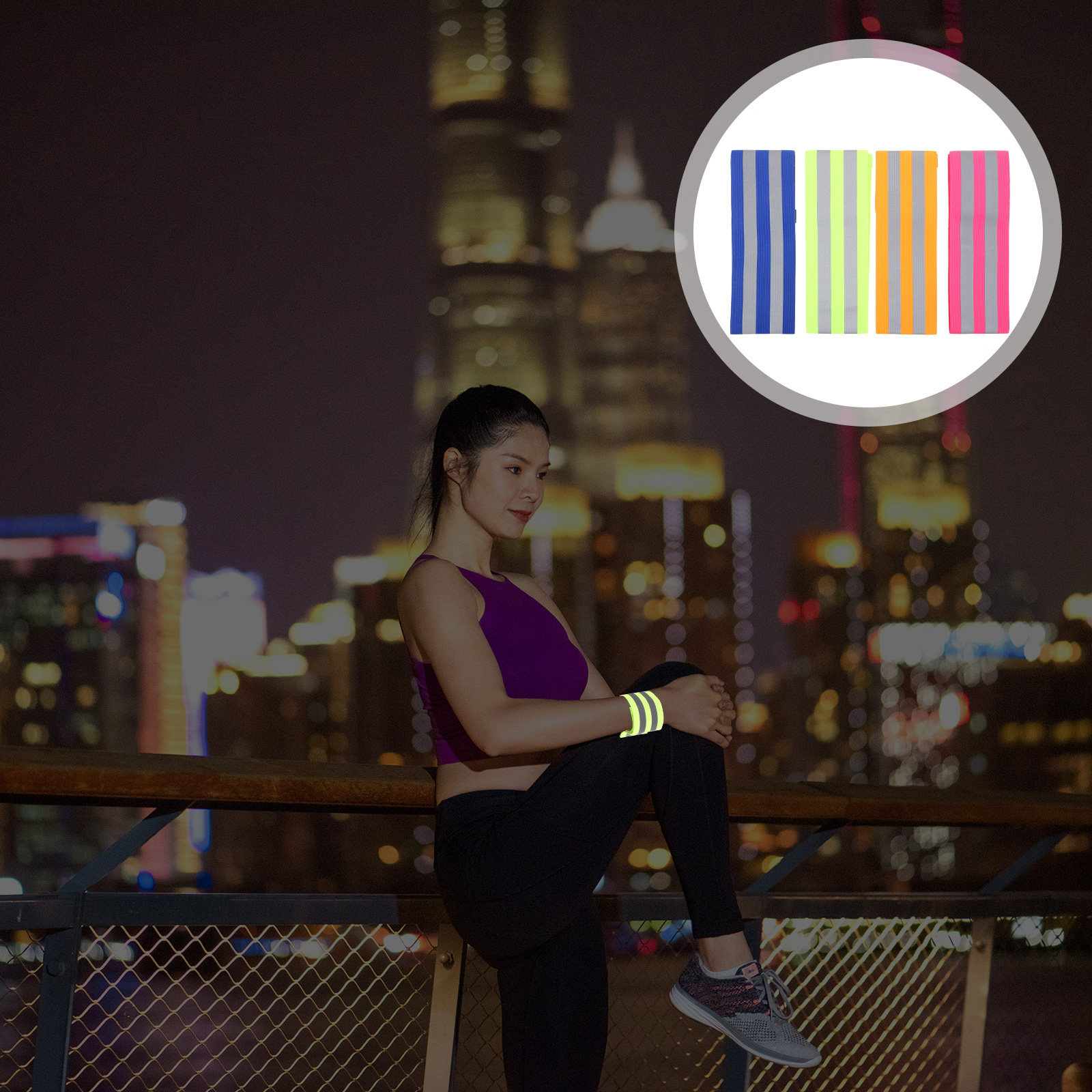 Running Gear Dog - 4Pairs Reflective Wristband Armband Night Walking
